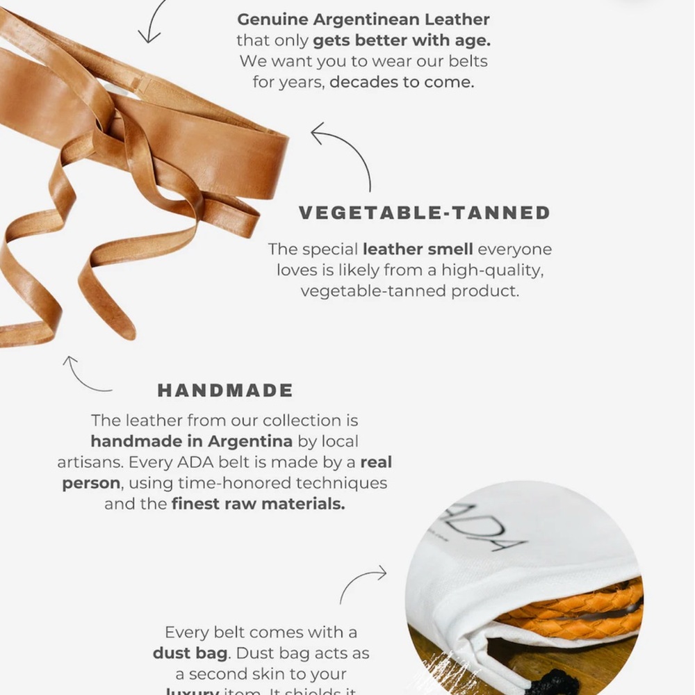 Ada Tan Leather Wrap Belt - Picture 2 of 5
